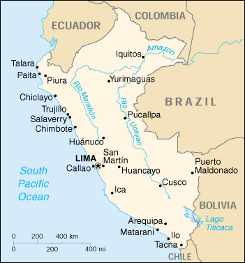 Peru Map CIA World Factbook